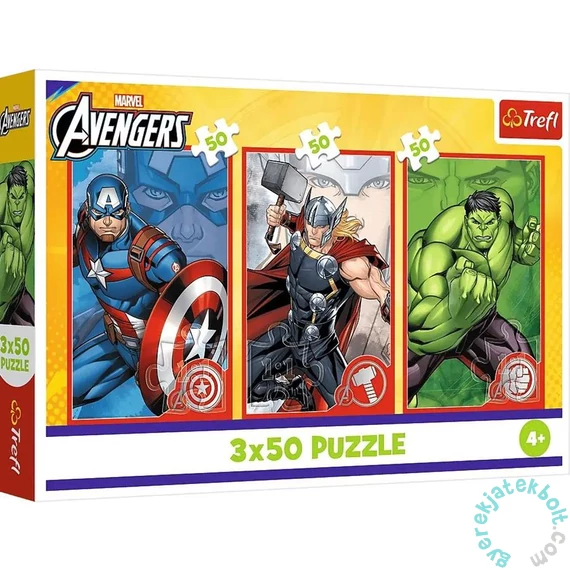 Trefl 3 x 50 db-os puzzle - Avengers - Bosszúállók - Hősök (34891)