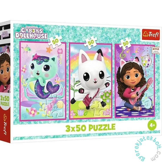 Trefl 3 x 50 db-os puzzle - Gabi babaháza - Gabi és a cicák (34876)