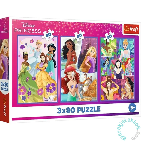 Trefl 3 x 80 db-os puzzle - Disney Princess (34884)