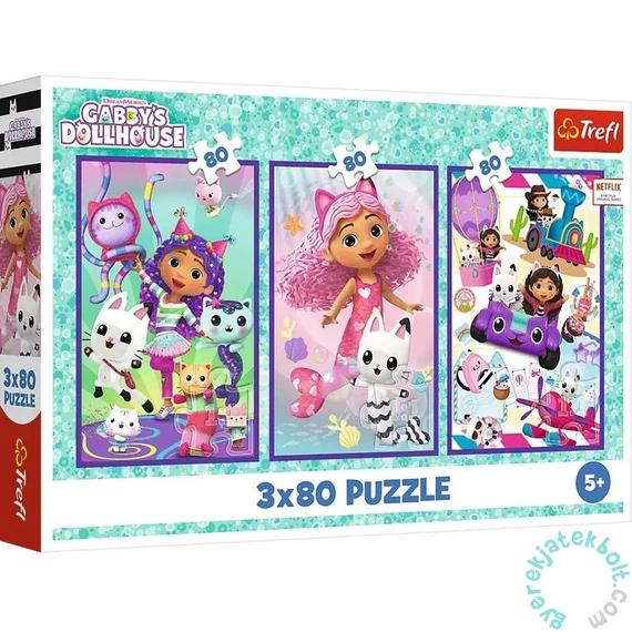 Trefl 3 x 80 db-os puzzle - Gabi babaháza - Színes kalandok (34882)