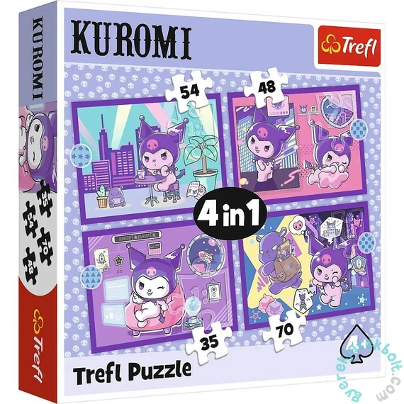 Trefl 4 az 1-ben puzzle (35,48,54,70 db-os) - Kuromi (34676)