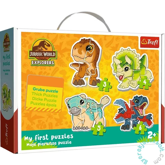 Trefl Baby Puzzle táskában - Első puzzle - Aranyos dinoszauruszok (36138)
