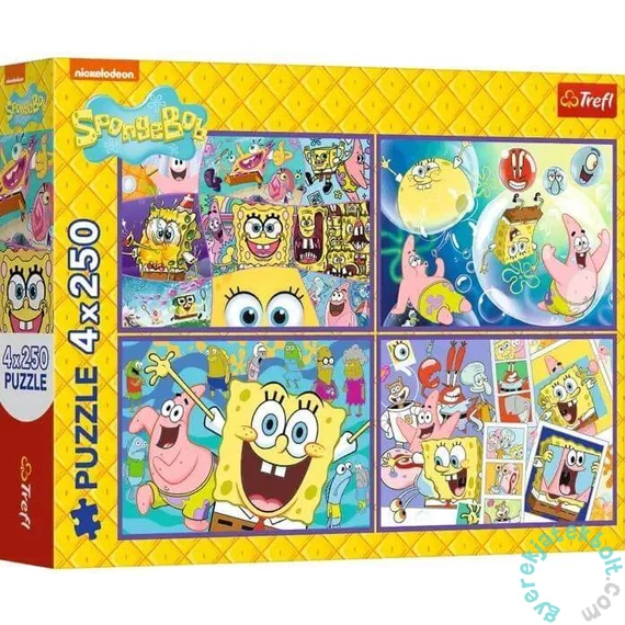 Trefl 4 x 250 db-os puzzle - Spongyabob különös világa (13342)