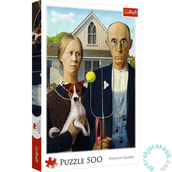 Trefl 500 db-os puzzle - Amerikai gótika - Kutyás verzió (37526)