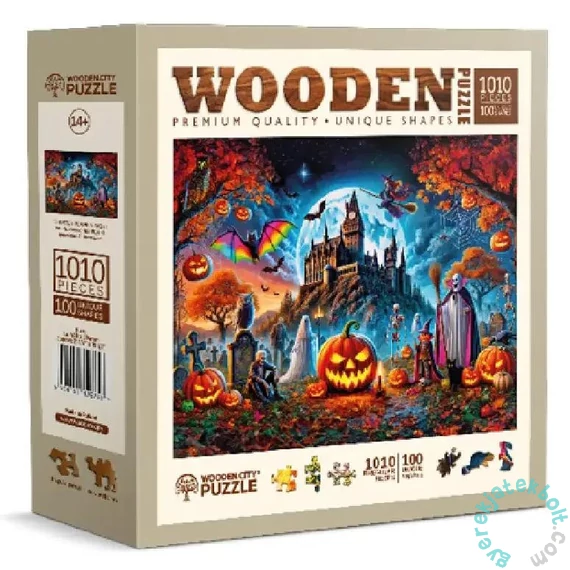 Wooden City 1010 db-os fa puzzle - Halloween-i kastély (NB0814-XL)