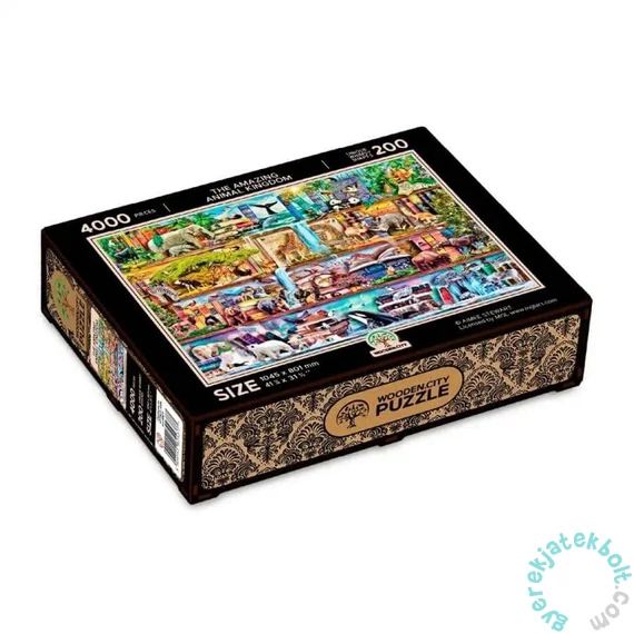 Wooden City 4000 db-os fa puzzle - Az állatok varázslatos birodalma (AN4000-0141-XXXL)