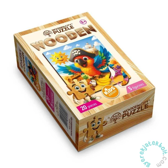 Wooden City 20 db-os fa puzzle - Kalóz papagáj (CH99052-SV)