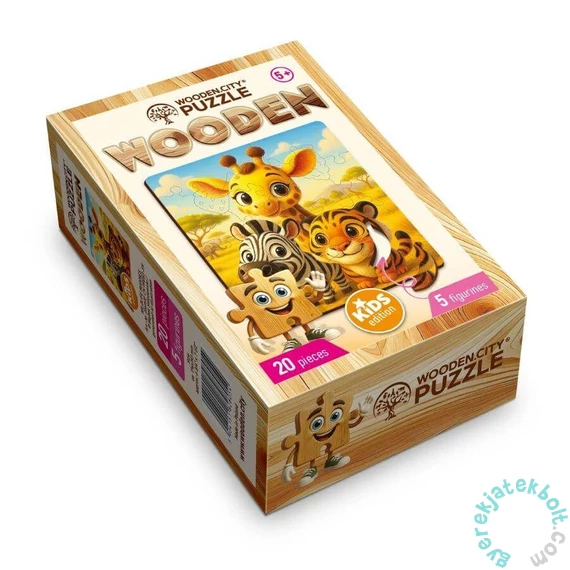 Wooden City 20 db-os fa puzzle - Afrikai barátok (CH99053-SV)