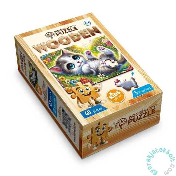 Wooden City 40 db-os fa puzzle - Kedves cica (CH99130-MH)