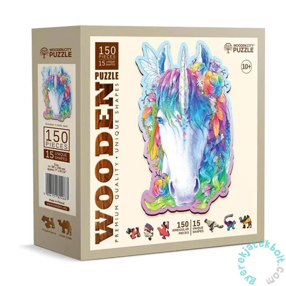 Wooden City 150 db-os fa puzzle - Csinos unikornis (HE0177-M)