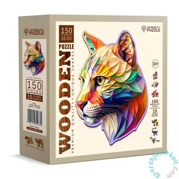 Wooden City 150 db-os fa puzzle - Színes puma (HE0178-M)