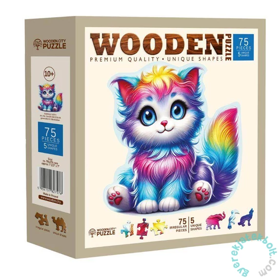 Wooden City 75 db-os fa puzzle - Fantázia cica (HE0206-M)