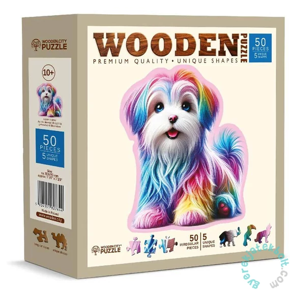 Wooden City 50 db-os fa puzzle - Boldog kiskutya (HE0207-M)