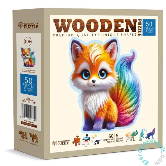 Wooden City 50 db-os fa puzzle - Cuki róka (HE0208-M)