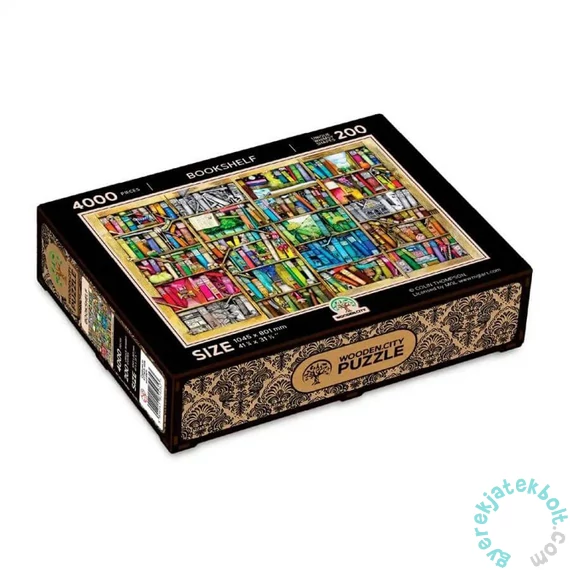 Wooden City 4000 db-os fa puzzle - Könyvespolc (LB4000-0128-XXXL)