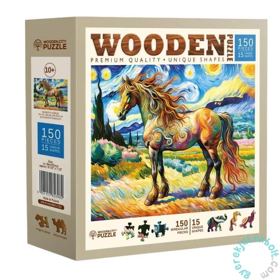 Wooden City 150 db-os fa puzzle - Művészi ló (NB0601-M)