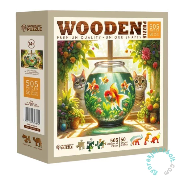 Wooden City 505 db-os fa puzzle - Cicák és halak (NB0700-L)