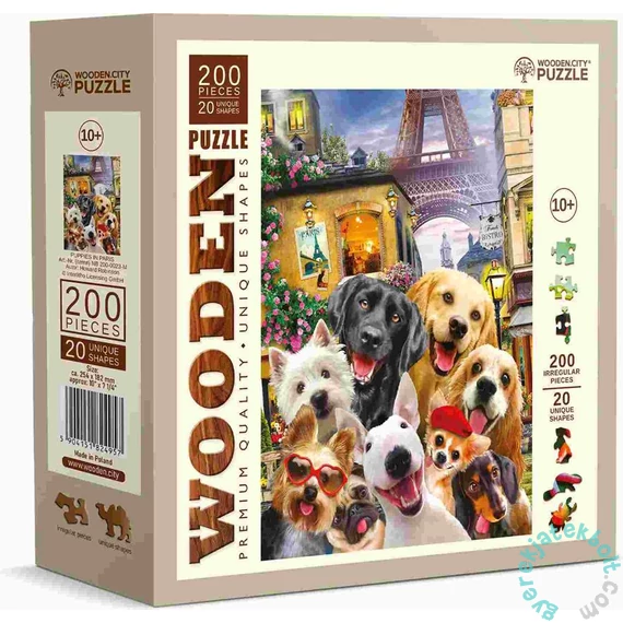 Wooden City 200 db-os fa puzzle - Kutyák Párizsban (NB200-0023-M)