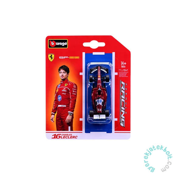 Bburago F1 versenyautó - Ferrari SF-25 Charles Leclerc 1/64 (56801)