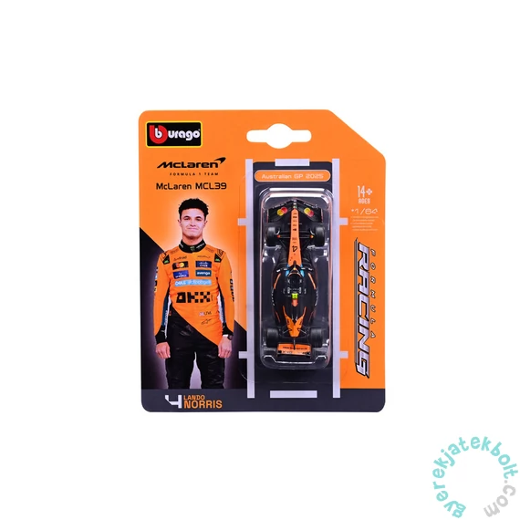 Bburago F1 versenyautó - Mclaren MCL39 Lando Norris 1/64 (58001)
