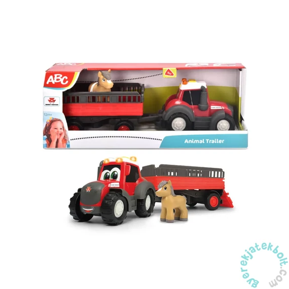 Dickie ABC Massey Ferguson állatszállító traktor lóval (204115012)