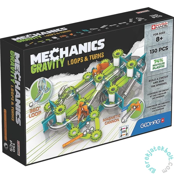Geomag Mechanics Gravity Loops and Turns 130 db-os mágneses építőjáték készlet