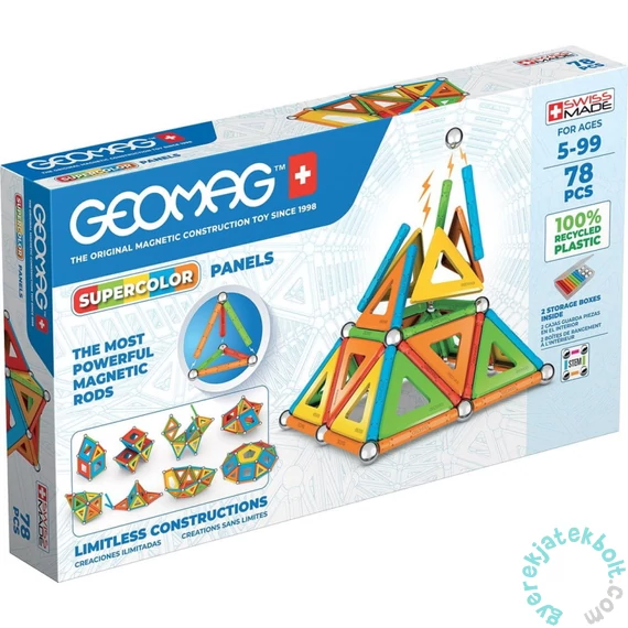 Geomag SuperColor Green Line Panels - 78 db-os mágneses építőjáték készlet