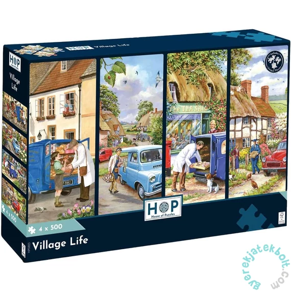 House of Puzzles 4 x 500 db-os puzzle - Village Life  (HP0823)
