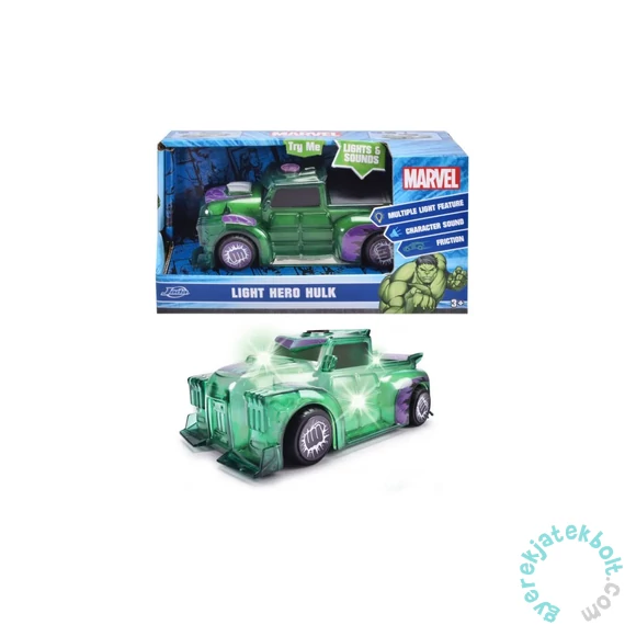 Jada Marvel Light Hulk játékautó, fény és hangeffekttel 1:32 (203222003)