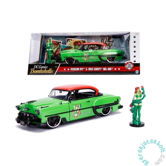 DC Comics - Bombshells fém autómodell - Poison Ivy figurával - 21 cm
