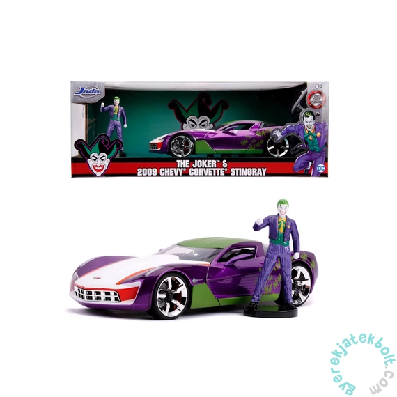 DC Comics - Joker fém autómodell figurával - 2009 Chevrolet Corvette Stingray - 20 cm (253255020)