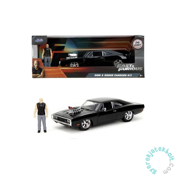 Jada Toys 9335907314R00 Fast &amp; Furious 1970 Dom and Dodge Charger fém autómodell 1:24