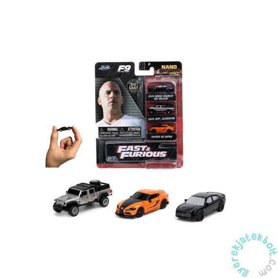 Jada - Fast and Furious nano fém autószett - 3 db-os (253201003)