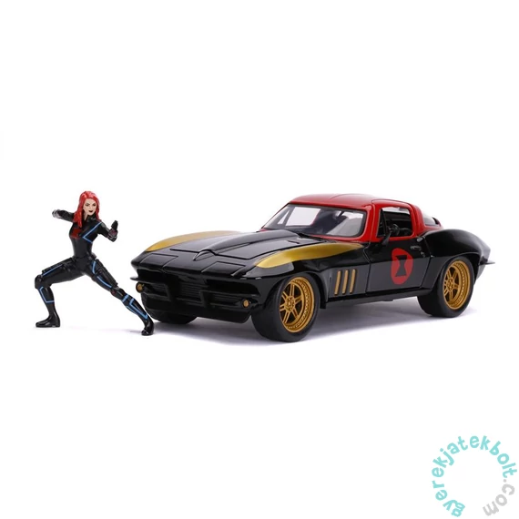 Marvel - 1966 Chevy játékautó Fekete Özvegy figurával - 1:24