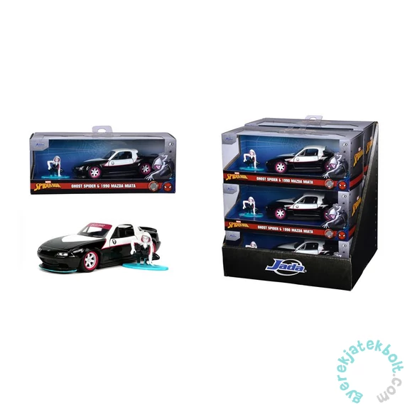 Jada - Marvel - Ghost Spider Pókember - 1990 Mazda Miata fém autómodell figurával - 1-32 (253223014)