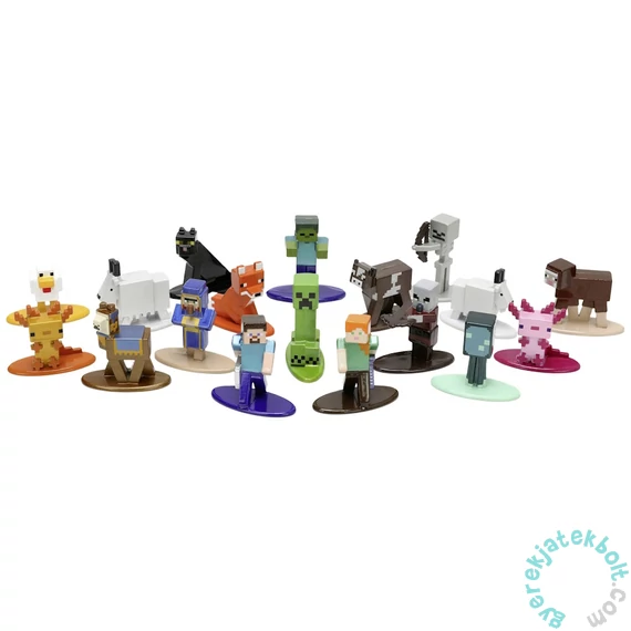 Minecraft Caves and Cliffs nano fém figura szett - 18 db-os
