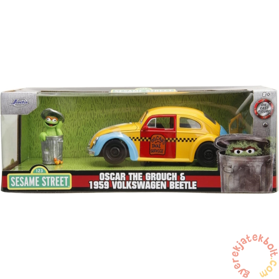 Jada - Sesame Street 1959 VW Beetle fém autómodell figurával - 1:24 (253255059)