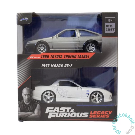 Jada Toys 253202031 Fast and Furious fém autómodell  2 db-os - Toyota, Mazda RX7 1:32