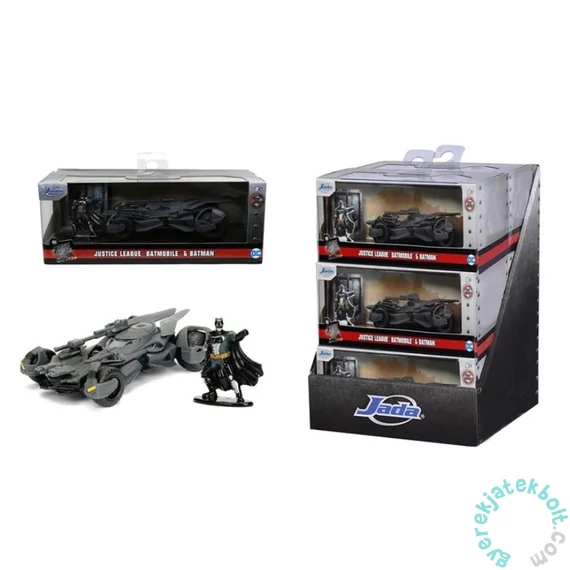 Jada Toys 9331706314R00 Batman Justice League Batmobile fém autómodell, figurával 1:32