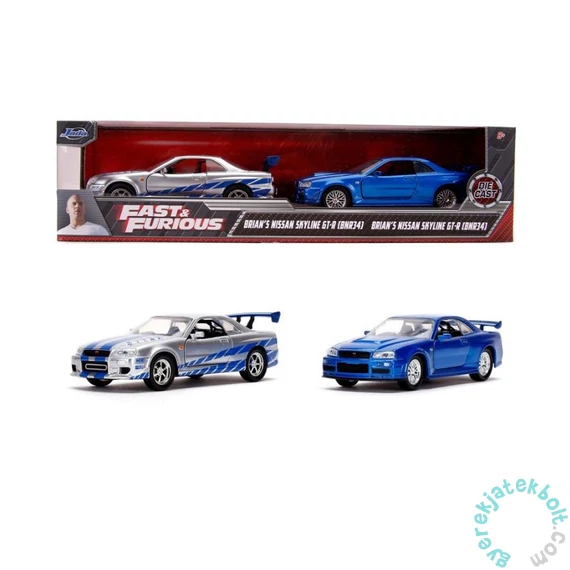 Jada Toys 9331980314R00 Fast and Furious Brian's Nissan Skyline fém autómodell 2 db-os 1:32