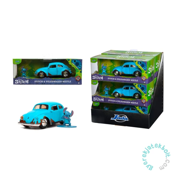 Jada Toys 9333251314R00 Disney Lilo &amp; Stitch 1959 VW Beetle fém autómodell, figurával 1:32