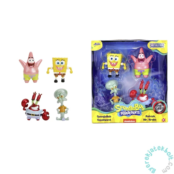 Jada Toys 9335302314R00 SpongyaBob Kockanadrág nano fém figuraszett - 4 db-os