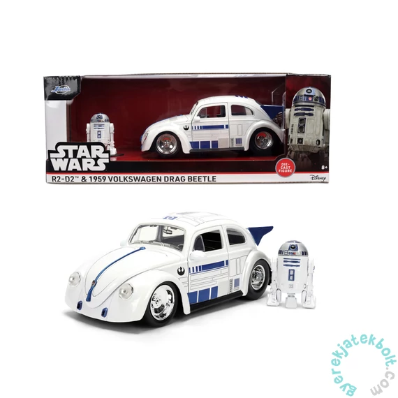 Jada Toys 9336912314R00 Star Wars - R2D2 - 1959 Volkswagen Drag Beetle fém autómodell figurával - 1:24