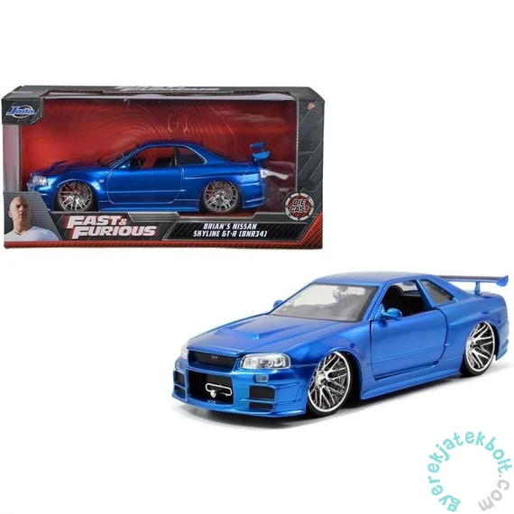 Jada Toys 9397173314R00 Fast and Furious Brian's Nissan Skyline GT-R fém autómodell 1:24