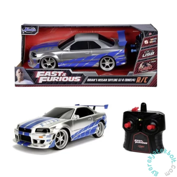 Jada Toys 9399370314R03 Fast and Furious RC Távirányítós autó Nissan Skyline GTR 1:16