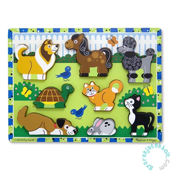 Melissa and Doug 8 db-os fa forma puzzle - Kis kedvencek (3724)