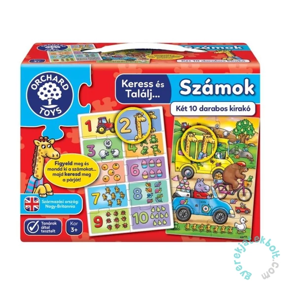 Orchard Toys - Keress és találj... Számok puzzle - 2 x 10 db-os (HU331)