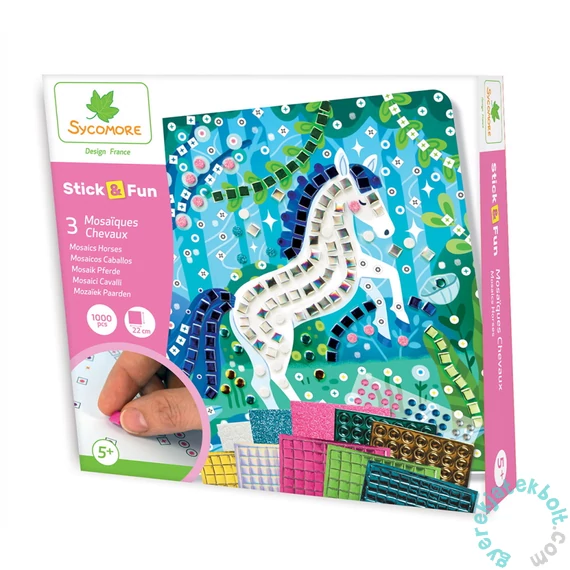 Sycomore - Stick and Fun - Mozaikkép készítő készlet - Lovak