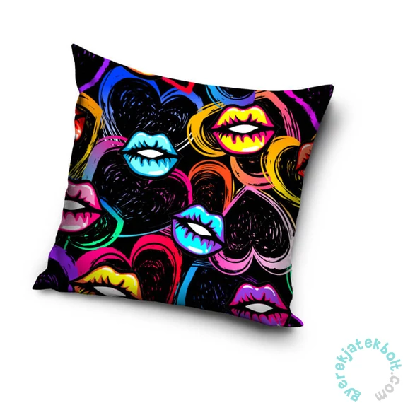 Csók és szivecskés - 40 x 40 cm-es párnahuzat