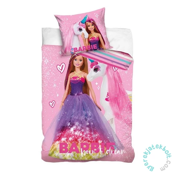 Barbie unikornissal ágyneműhuzat szett - 140 x 200 + 70 x 90 cm (BARB225060-PP)